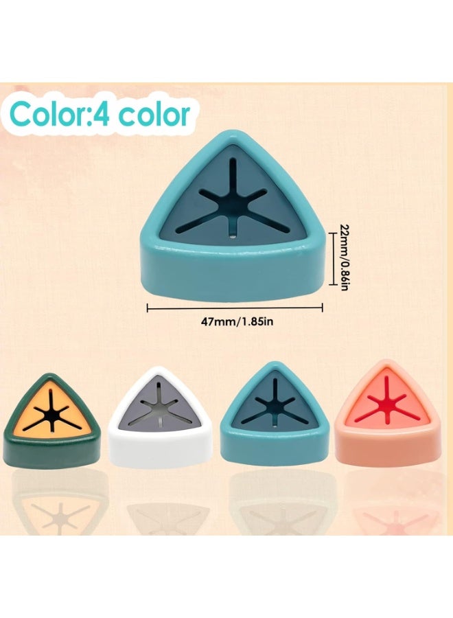 Happy Home 4 PCS Adhesive Hooks – Multi-Purpose Wall Hooks for Hanging Towels, Cloths, Gloves, and Kitchen or Bathroom Accessories, Hand Towel Holder with Triangle Design and Soft PVC Center, Easy to Install on Walls, Glass, or Cabinets, Strong Silicone Grip to Secure Items Without Damage, Perfect for Home Organization - Image 4